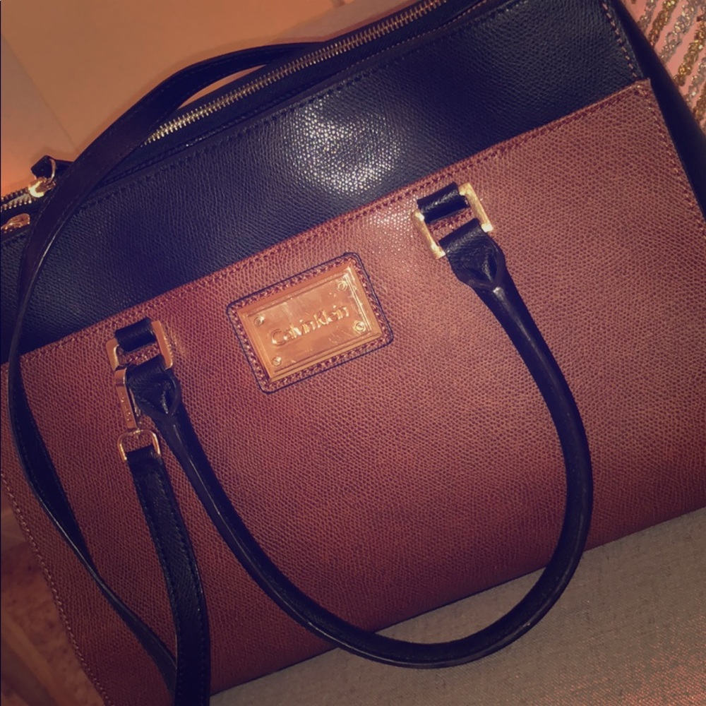 Calvin Klein genuine leather purse handbag strap